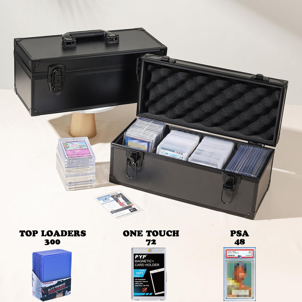 Azamou box accommodates 300+ top loaders for organized storage.