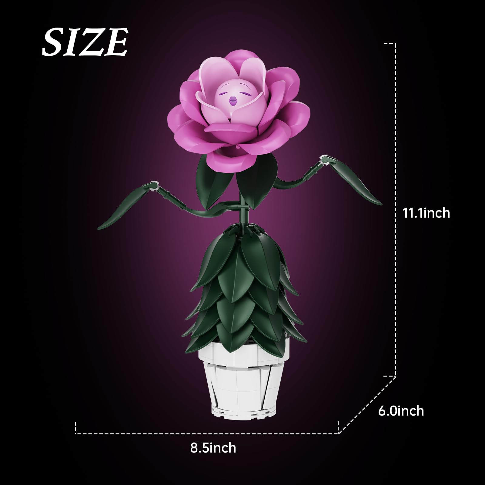 AZBHDTYS Wonderland Flower lego-compatible design enables mixed builds.