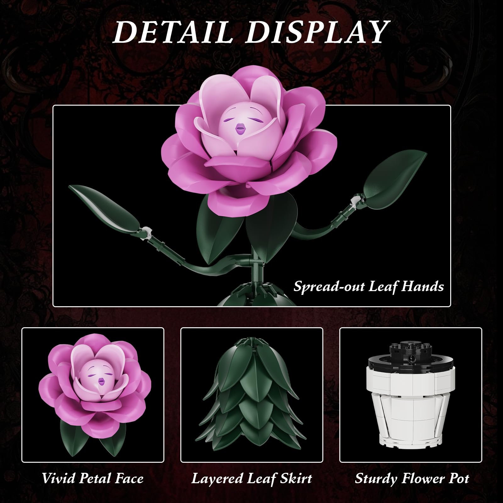 AZBHDTYS Wonderland Flower pink petals detail for vibrant shelf appeal.
