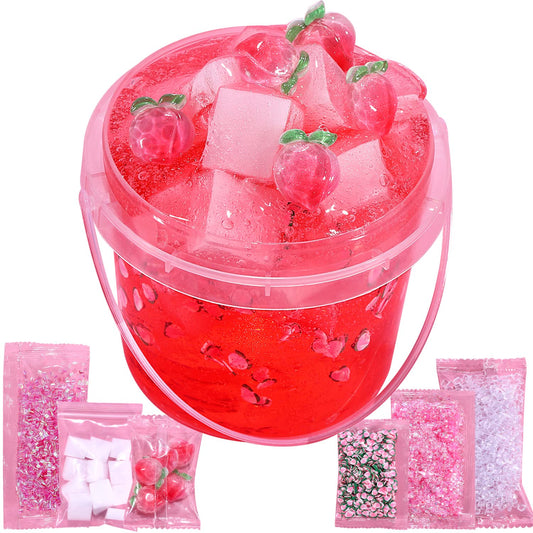 Azeperoy peach pink jelly cube slime jar showcases smooth tactile sensory play