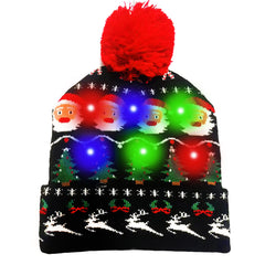AZMONADIO Christmas hat beanie with LED lights for festive wear