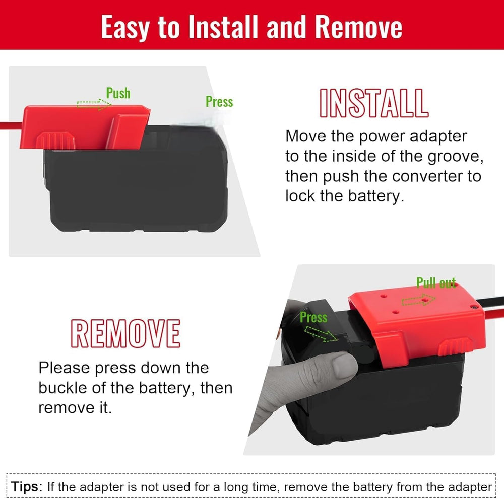 No charger function: Azocek adapter outputs battery power for versatile use.