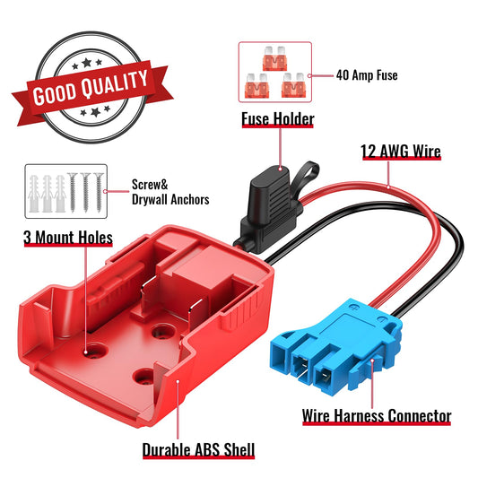 Azocek wire harness and fuse assembly ready for easy installation and safe power connections.