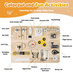 Azoravio Montessori sensory board: natural wood design encourages curious touch