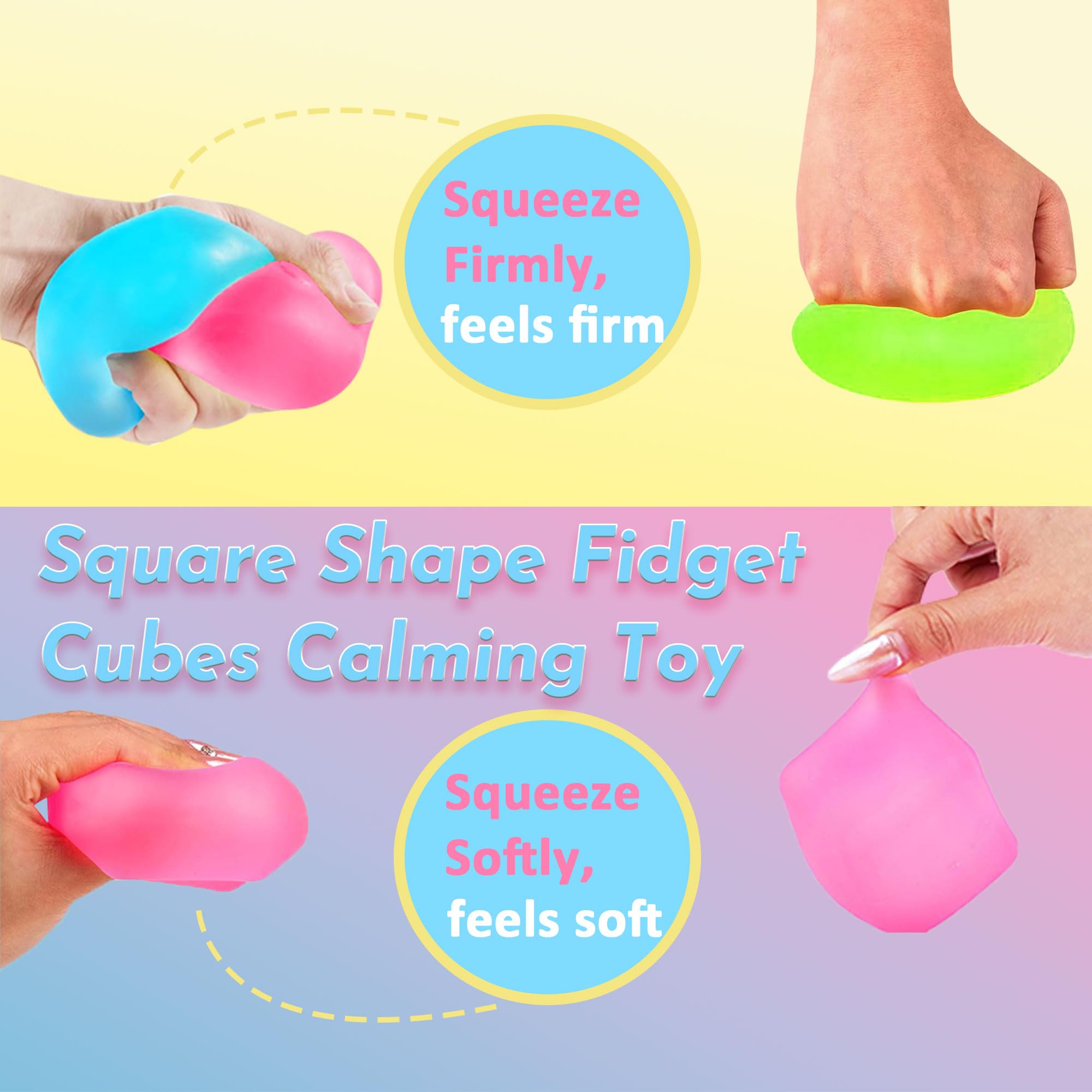 Azurphoric stress cube gel-material: durable TPR and gel-filled construction