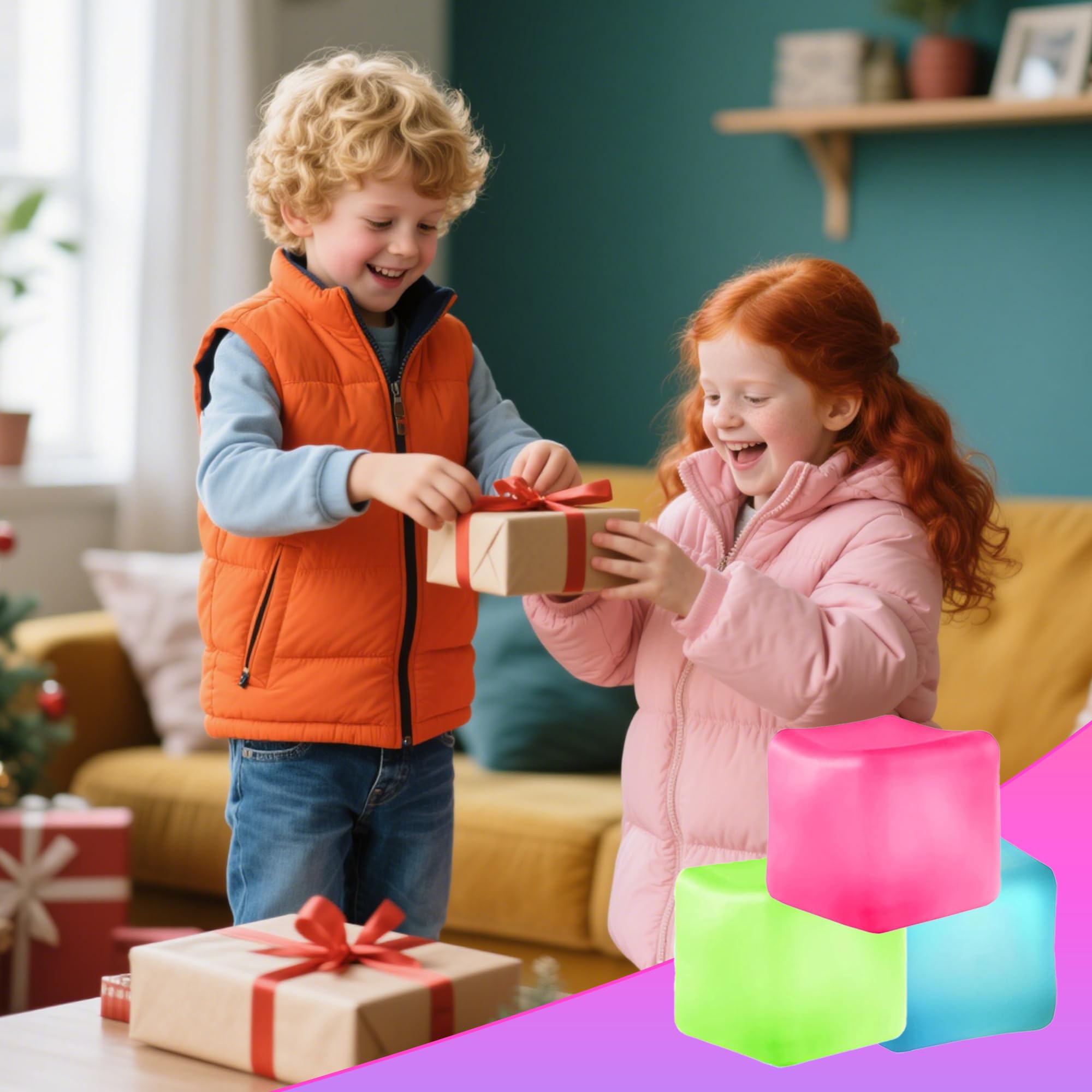Azurphoric stress cube pink hand: portable stress relief during tasks