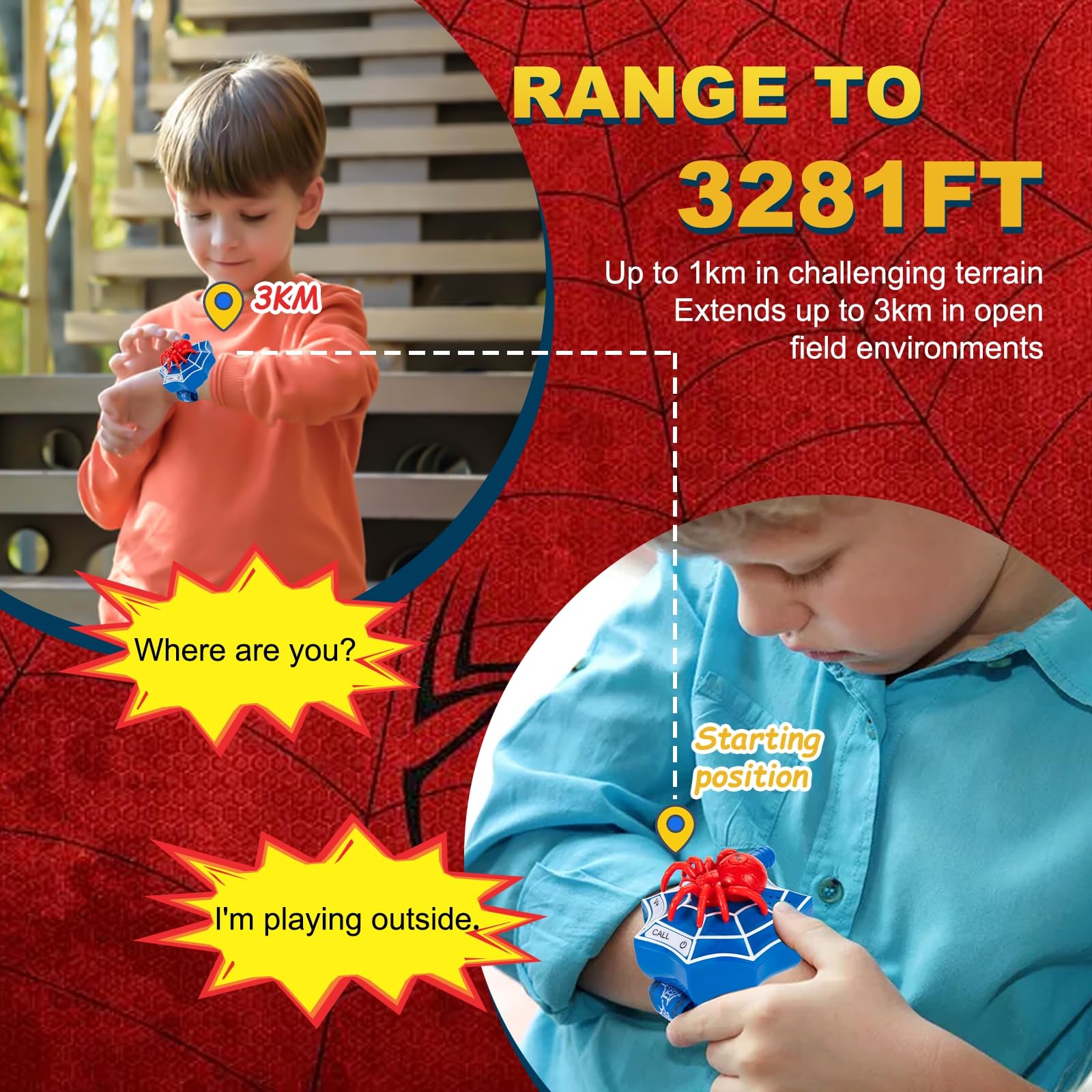 AZYFEI Spider Walkie Talkie black design supports nighttime signaling and stealthy play