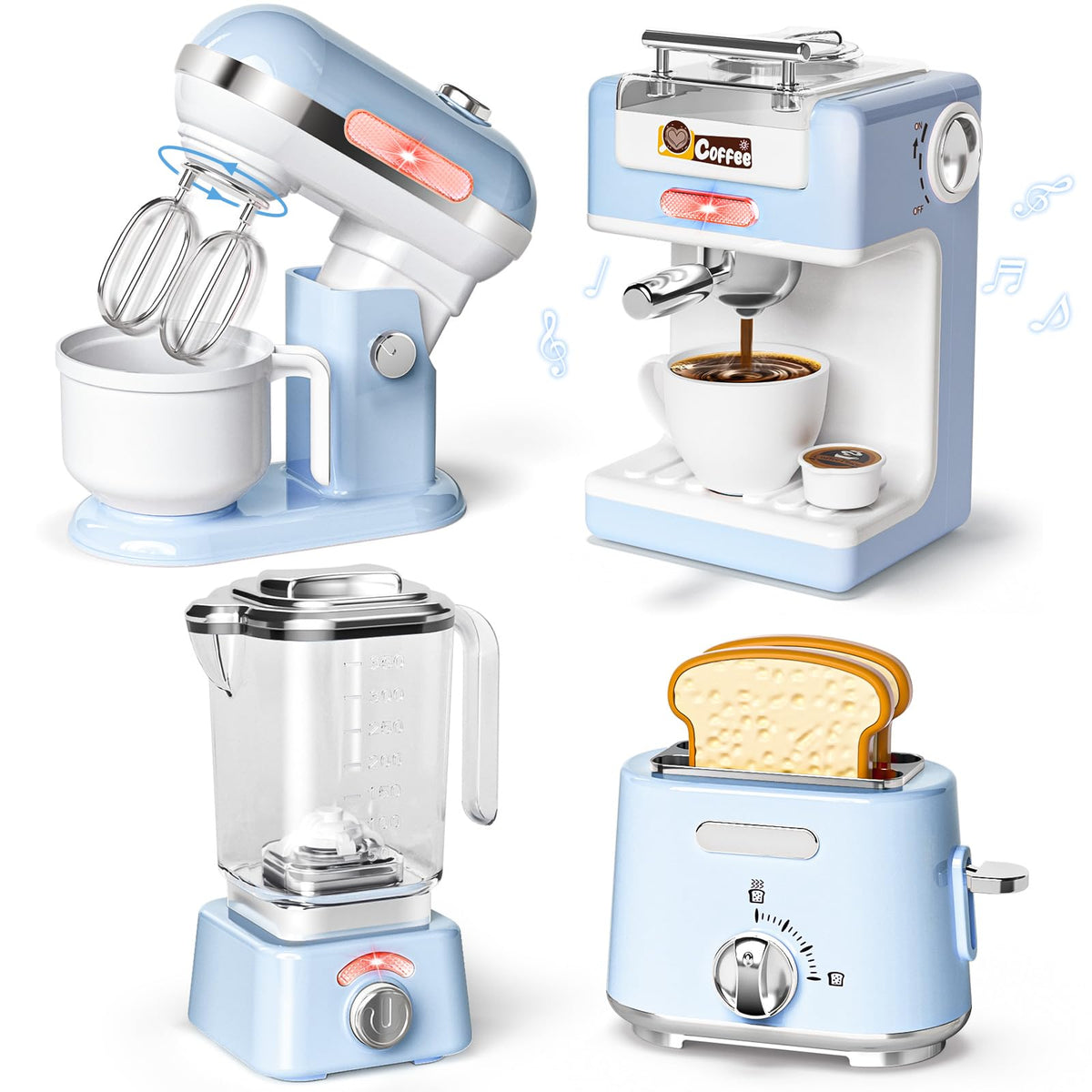 B Bascolor coffee maker with sound and lights for immersive pretend play.