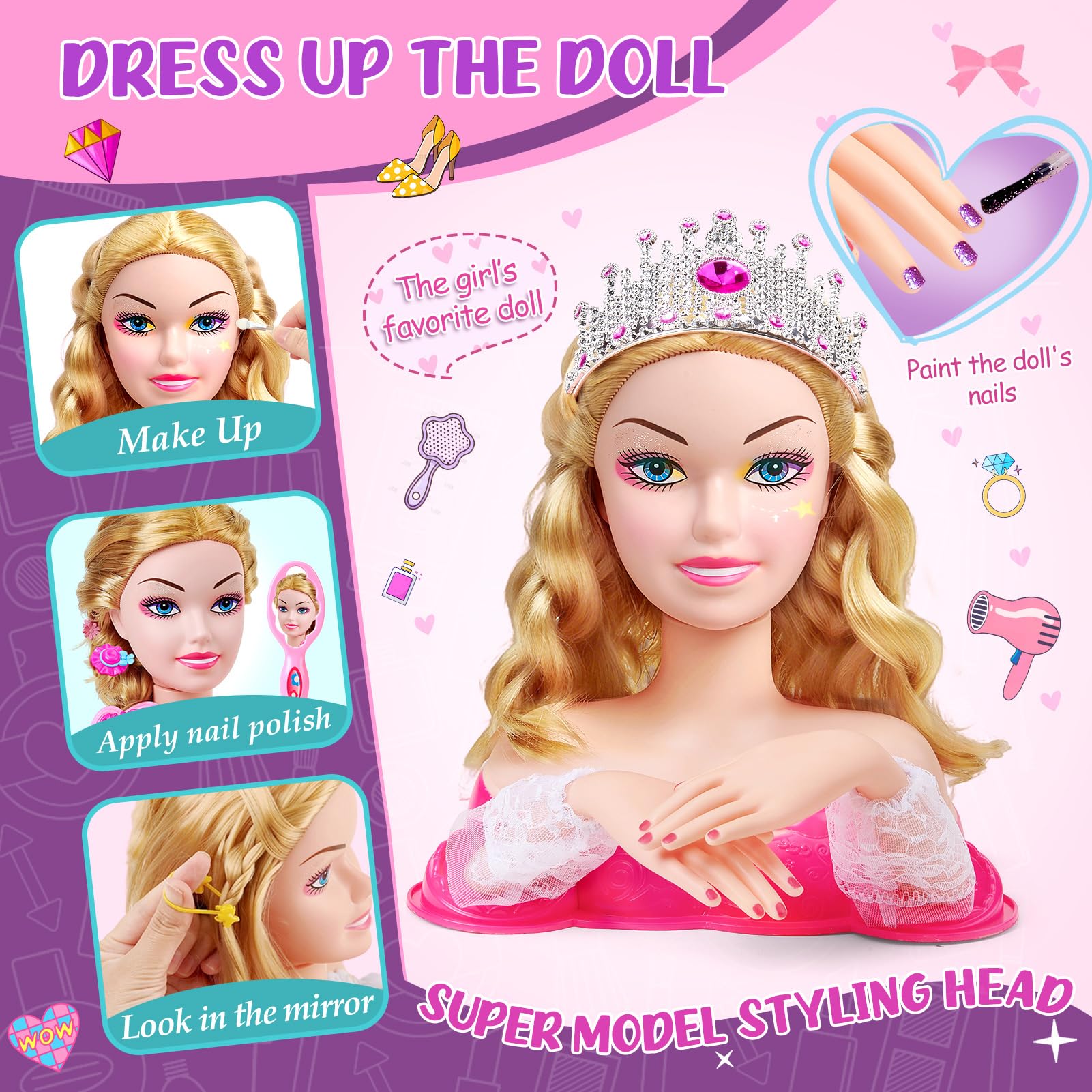 B Bascolor comb, mirror, and hair rollers for complete salon setup