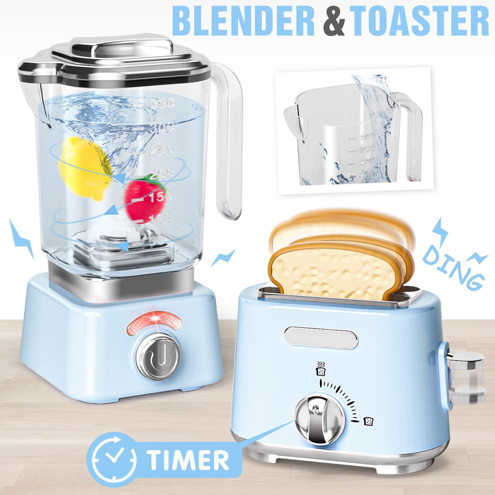 B Bascolor kids play kitchen set designed for small hands and easy grip.