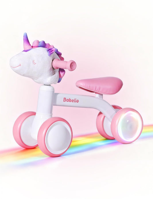 BABELIO Magic Rider unicorn pink balance bike for toddlers and early balance practice