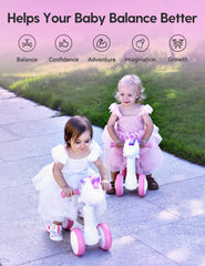 Quick snap-on assembly of the BABELIO Magic Rider unicorn bike without tools