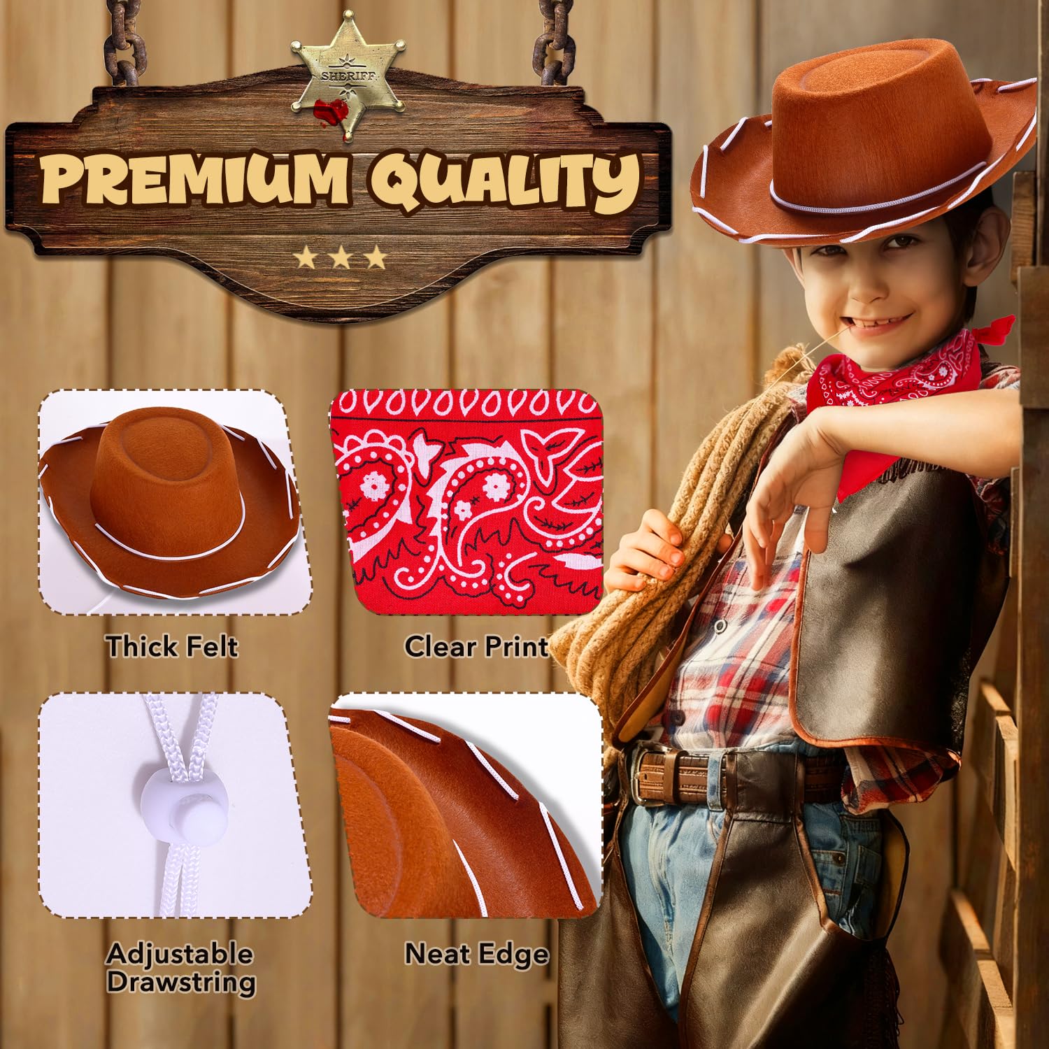 Babelshar cowgirl costume set combines hat and scarf for imaginative outfits
