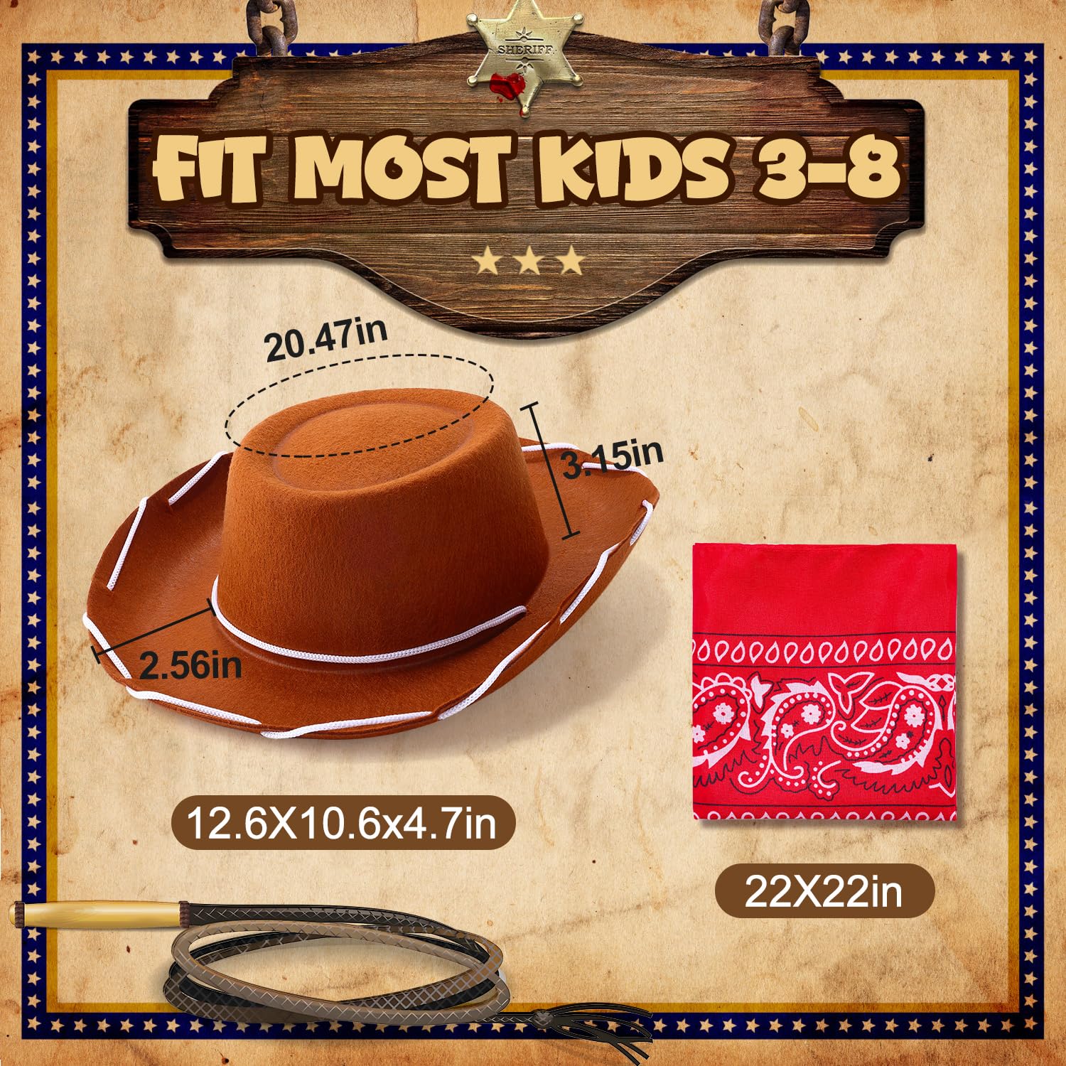 Babelshar toddler cowboy hat front view with classic Western style for daily wear
