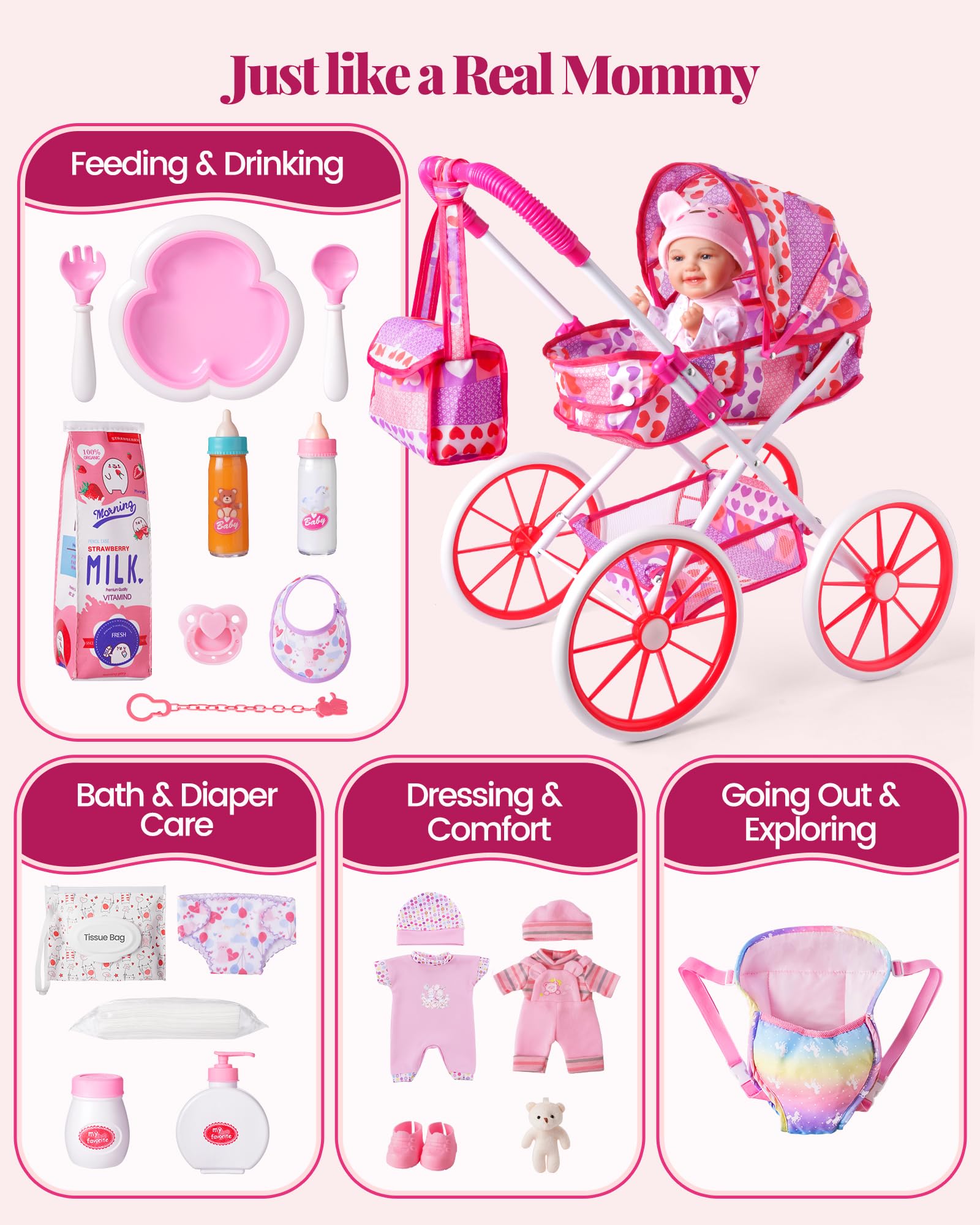 BABESIDE 12-inch washable doll ready for bath time fun