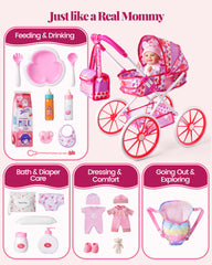 BABESIDE 12-inch washable doll ready for bath time fun