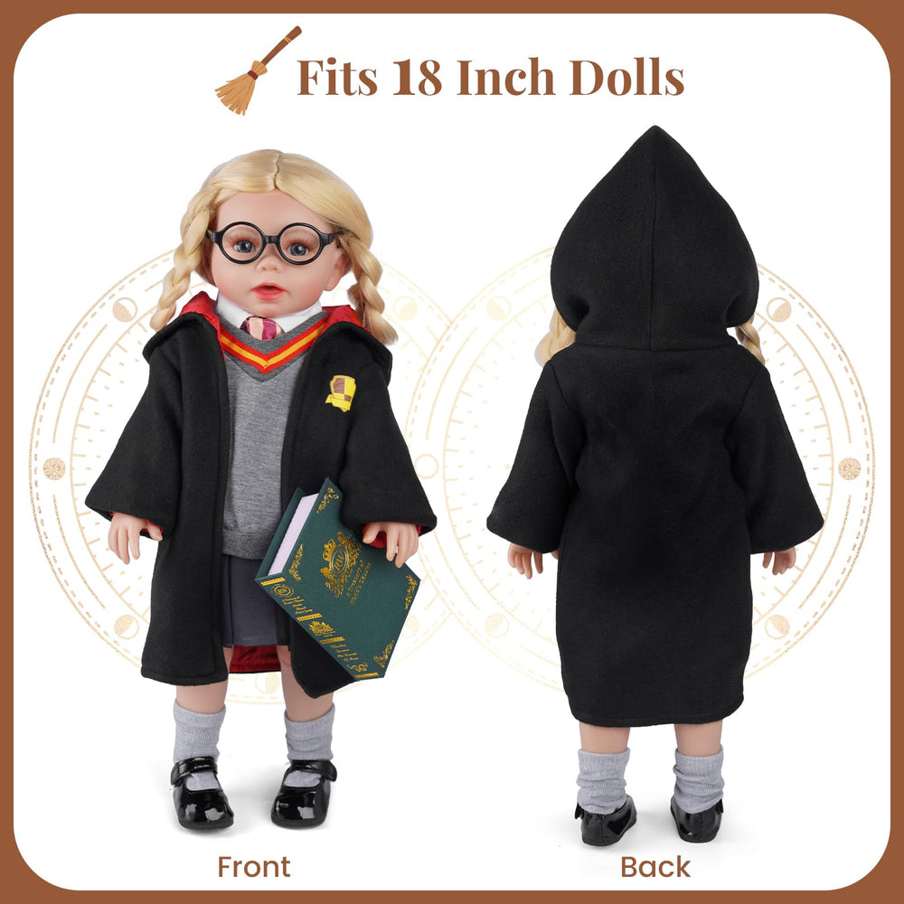 BABESIDE striped tie complements 18-inch doll outfits for formal looks