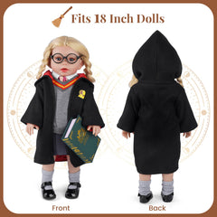 BABESIDE striped tie complements 18-inch doll outfits for formal looks