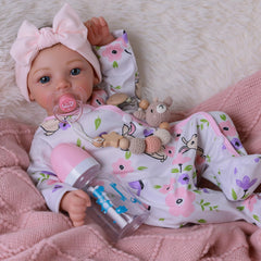 BABESIDE 18-inch reborn doll girl in bunny outfit ideal for imaginative play and cuddling.