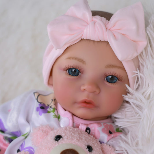 BABESIDE doll girl with hair details and hand-rooted lashes for lifelike realism.