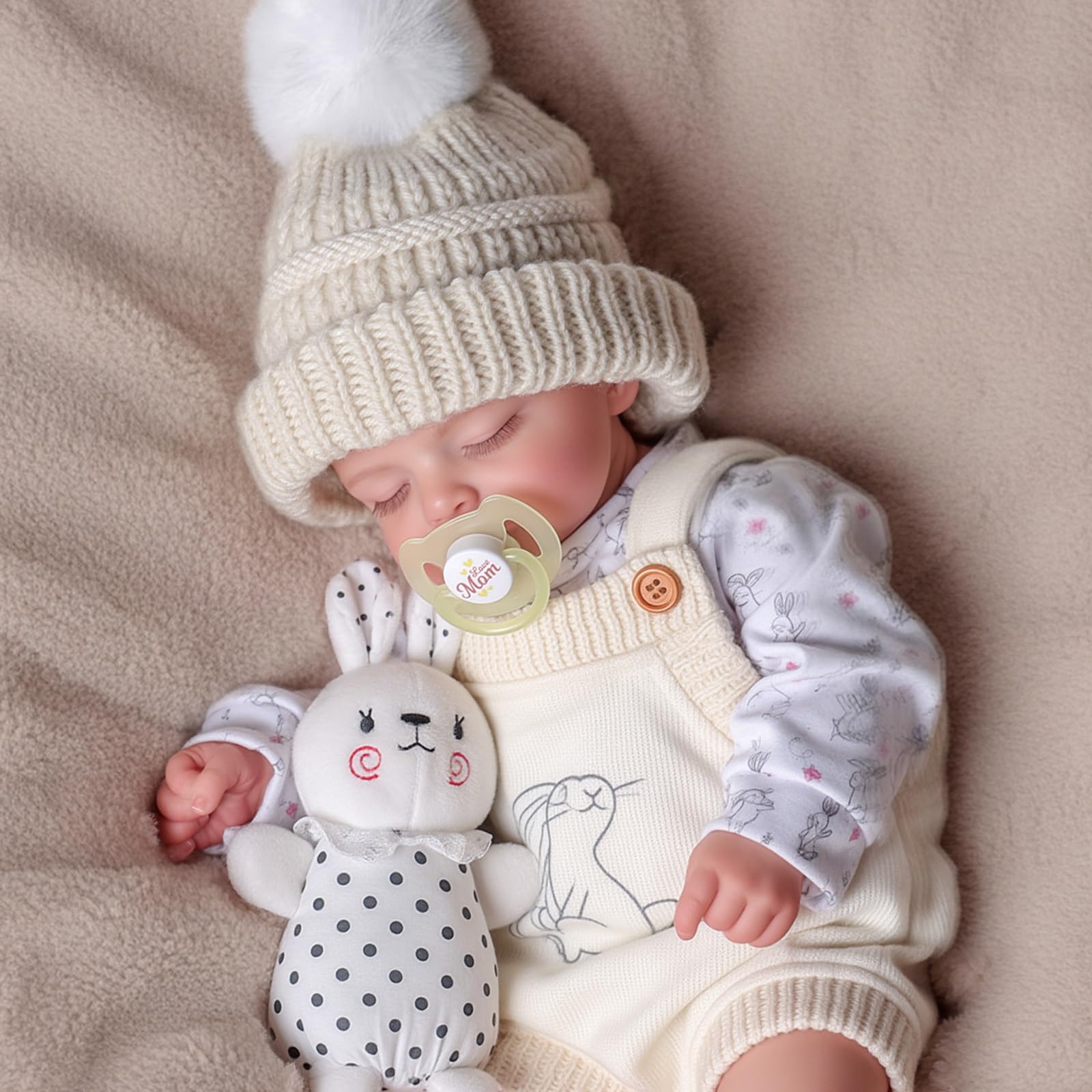 BABESIDE closed-eyes pose delivers a peaceful newborn vibe for bedtime play.