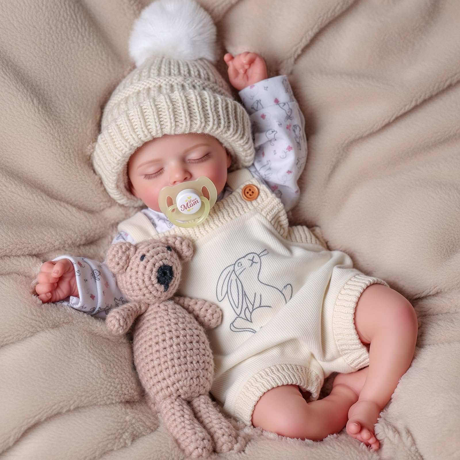 BABESIDE poseable limbs help kids swaddle and position the doll naturally.