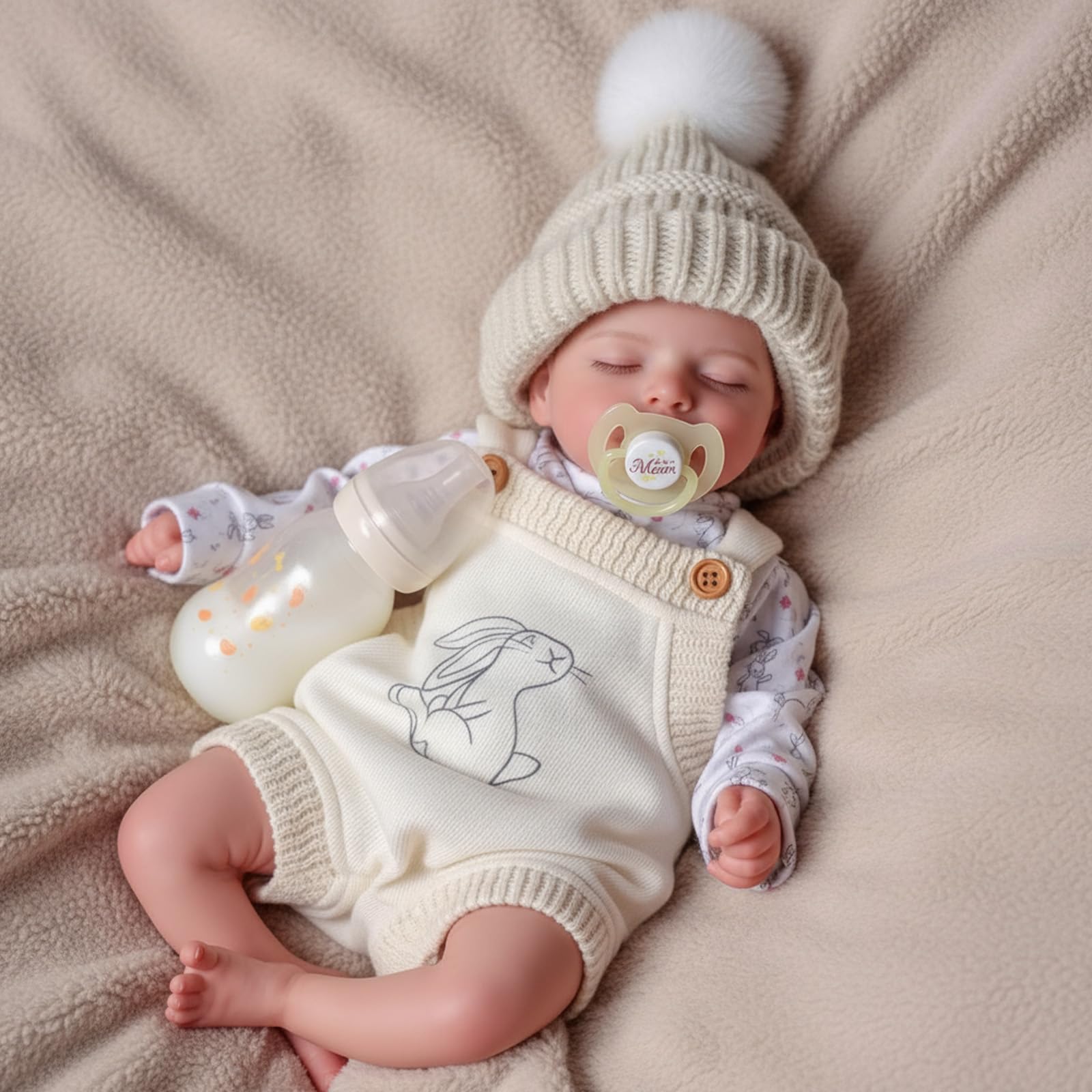 BABESIDE 20-inch sleeping-face reborn doll for gentle, comforting pretend play.