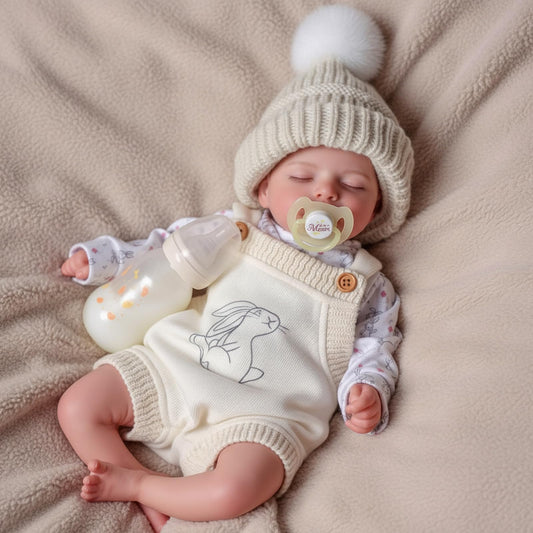 BABESIDE 20-inch sleeping-face reborn doll for gentle, comforting pretend play.