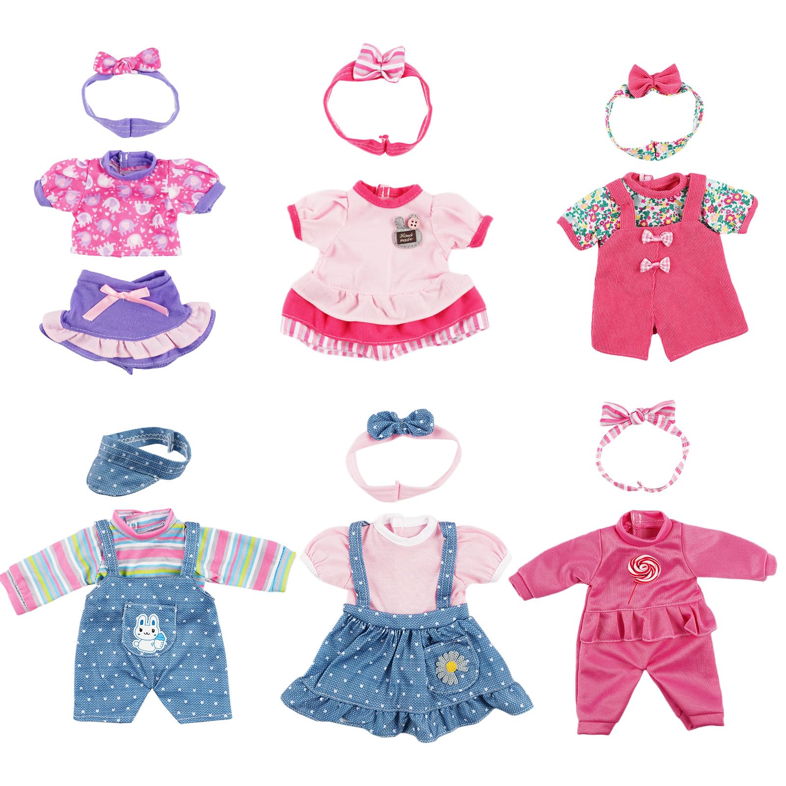 BABESIDE 6-set rompers display for easy dress-up and play