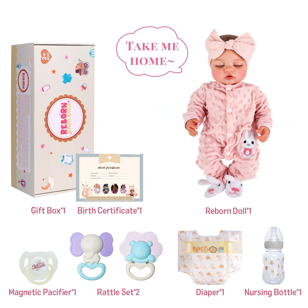 BABESIDE accessories with bottle, pacifier, and diaper support pretend feeding.
