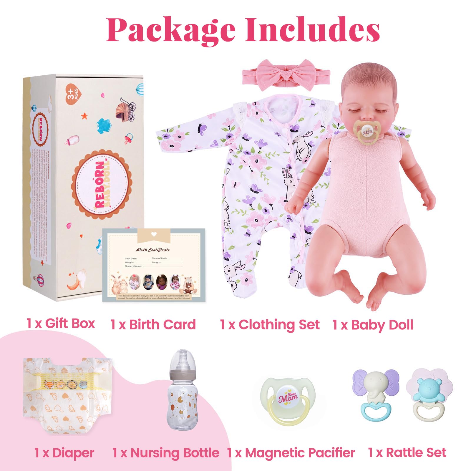 BABESIDE accessories included doll 20-inch, enhances pretend play with real-world touches.