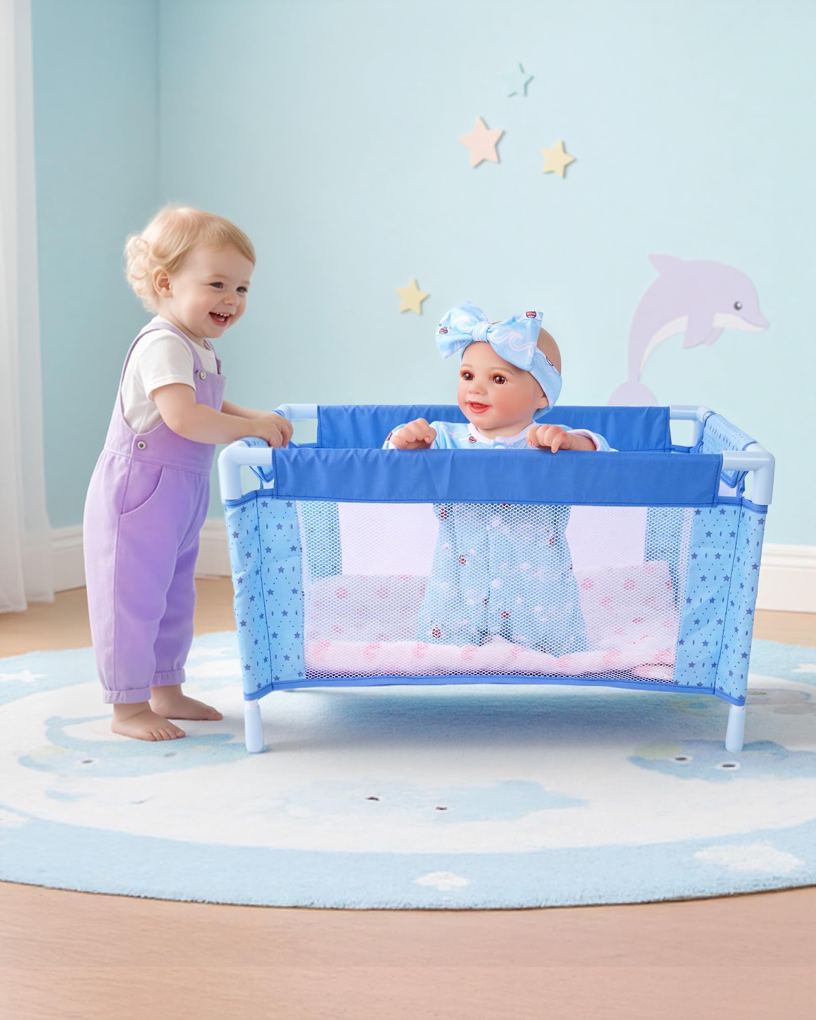 BABESIDE durable metal frame and PP body for long-lasting use