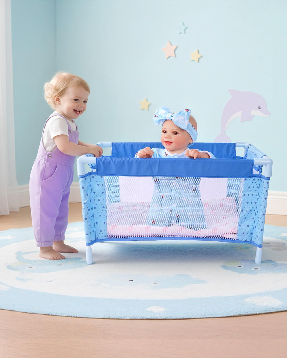 BABESIDE durable metal frame and PP body for long-lasting use