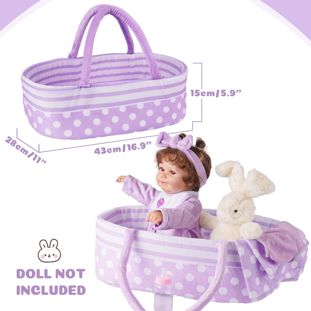 Babeside baby doll bib, helps keep outfits clean during pretend meals.