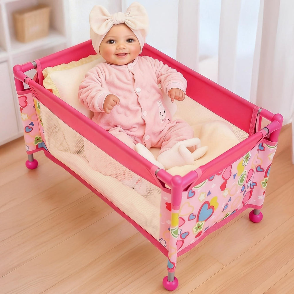 BABESIDE baby doll crib assembly demonstrates sturdy setup for reliable pretend play.