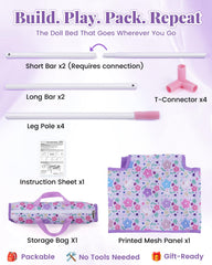 BABESIDE compact folded crib fits easily into a storage bag.