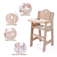 Fits up to 20-inch dolls for realistic mealtime pretend play.