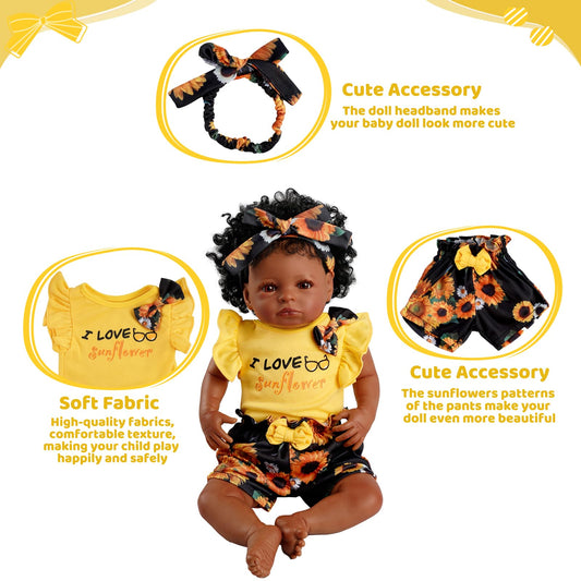 BABESIDE babydoll headband with sunflower print adds a cute finishing touch