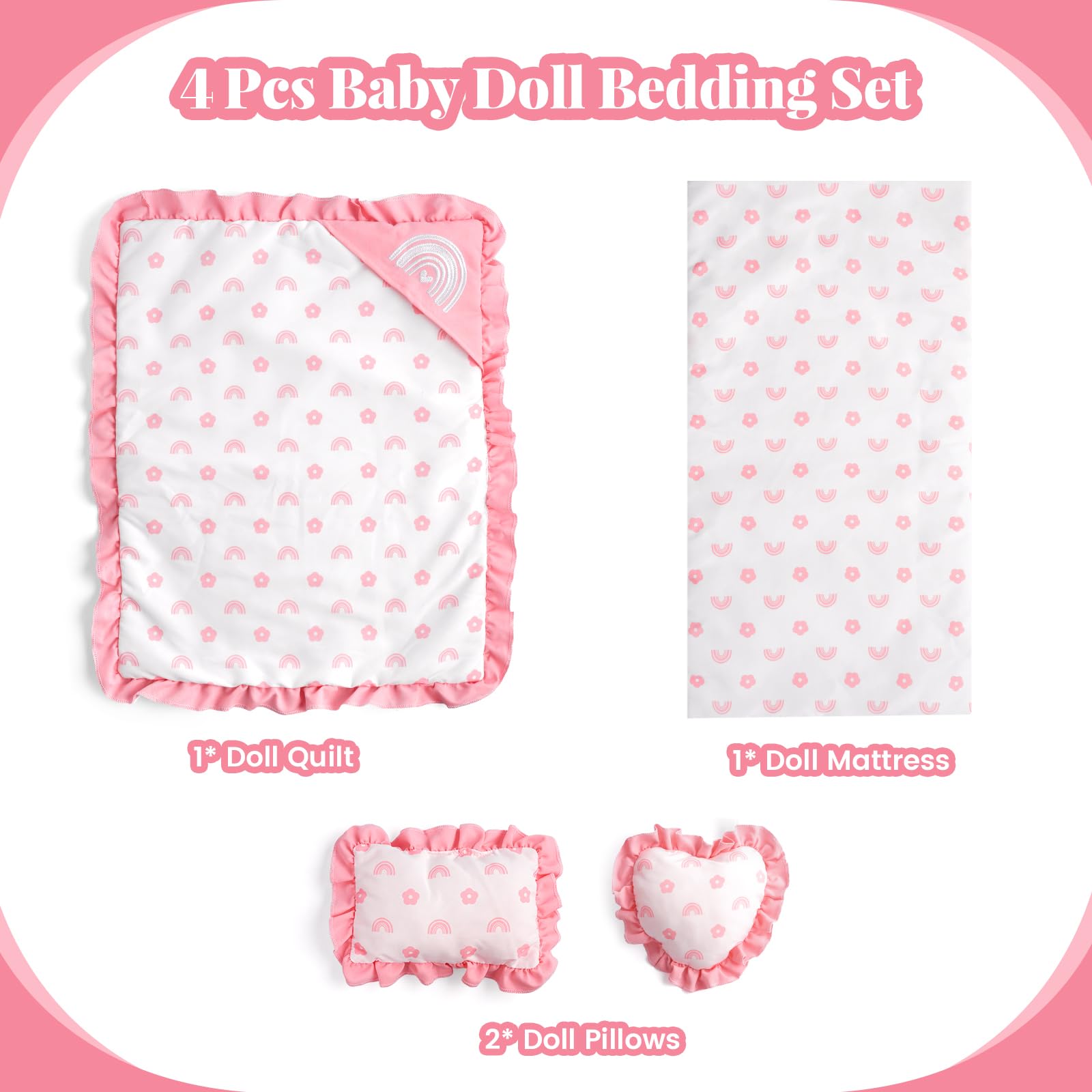 Babeside blanket sized for 17-22 inch dolls ensuring neat bed arrangement.