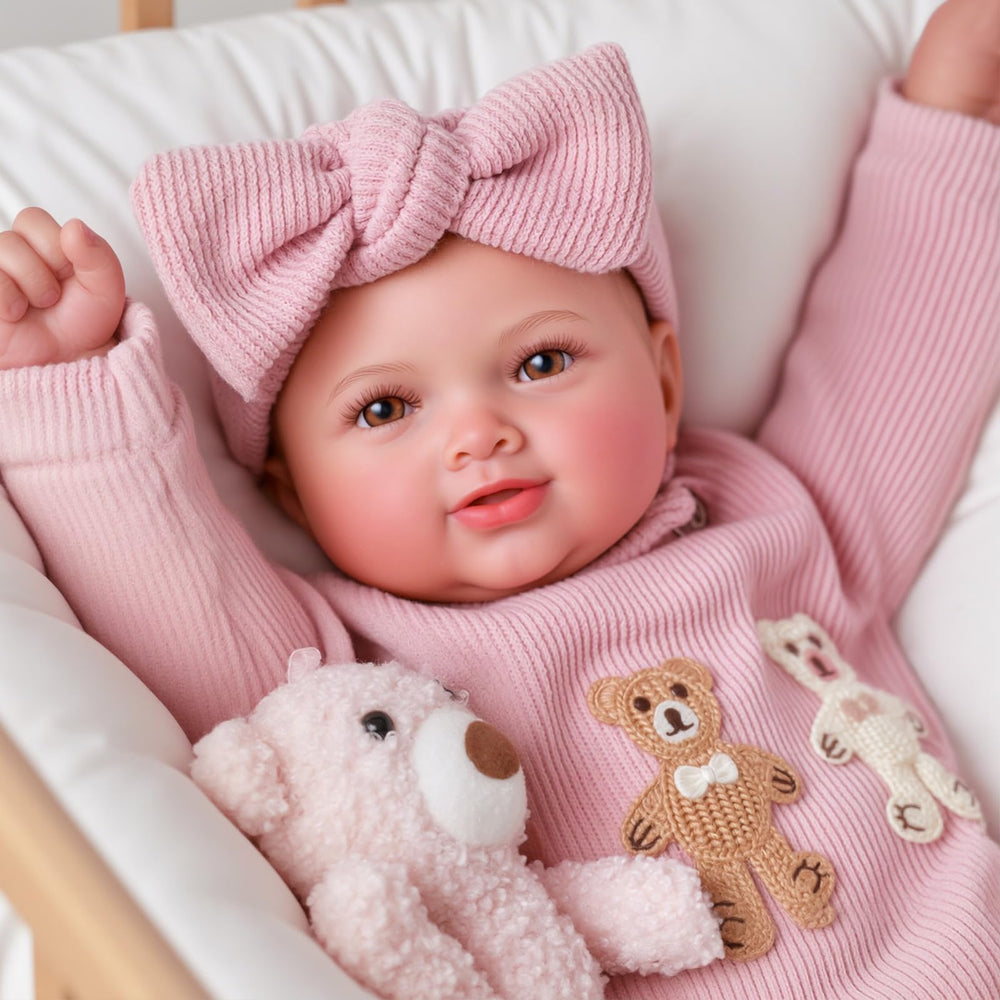 BABESIDE Benson 20inch soft vinyl skin detail invites gentle cuddling
