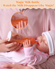 BABESIDE bib in pink floral print designed for easy cleanup during pretend meals