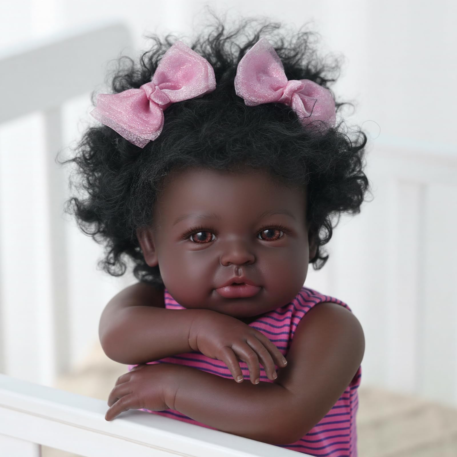 BABESIDE Black Reborn 20-inch overview image – lifelike companion for imaginative play