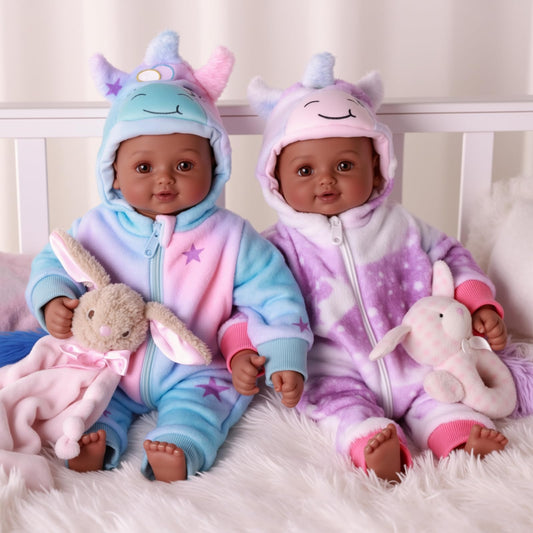BABESIDE twin dolls with 17-inch face for lifelike nurturing play
