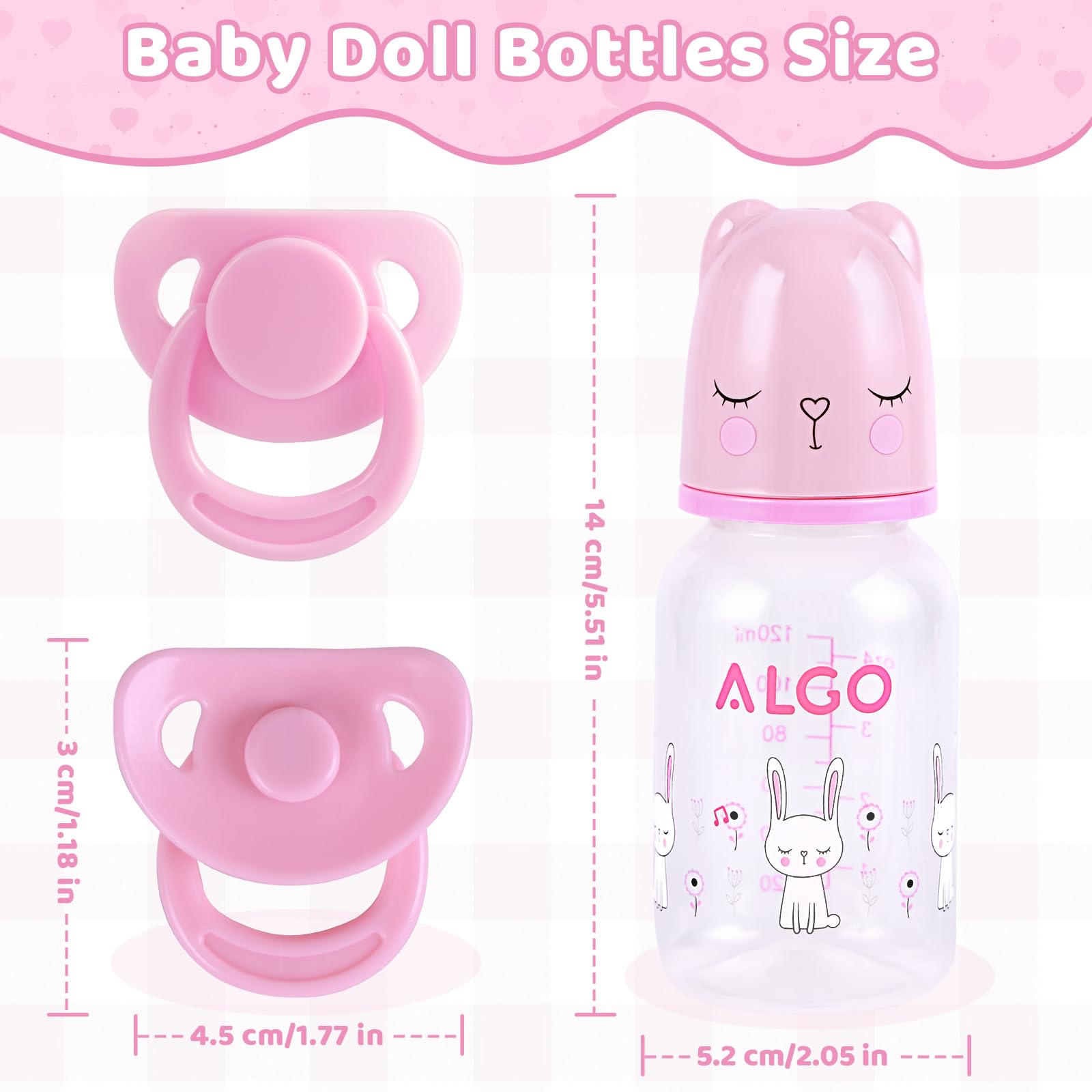 BABESIDE blue bear-pattern doll bottle for outfit coordination and storytelling