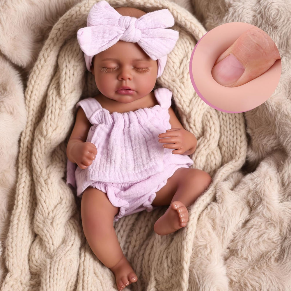 BABESIDE Daisy 12-inch reborn doll close-up with lifelike eyes for imaginative play.