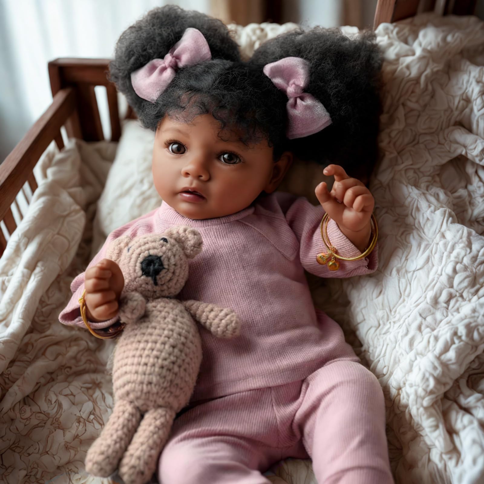 BABESIDE Daisy bright brown eyes enhance expressiveness for storytelling and companionship.