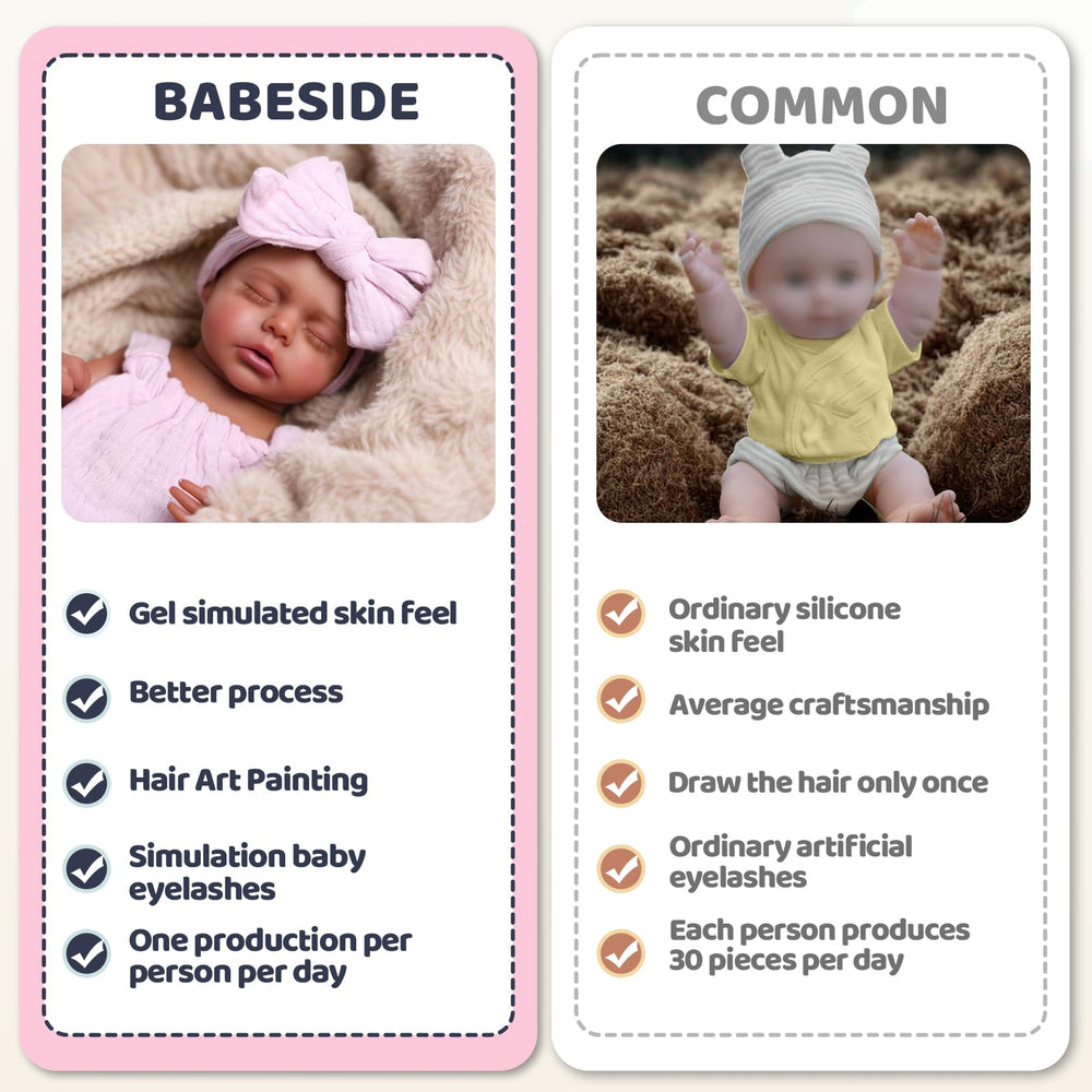 BABESIDE Daisy includes a feeding bottle for caring role-play.