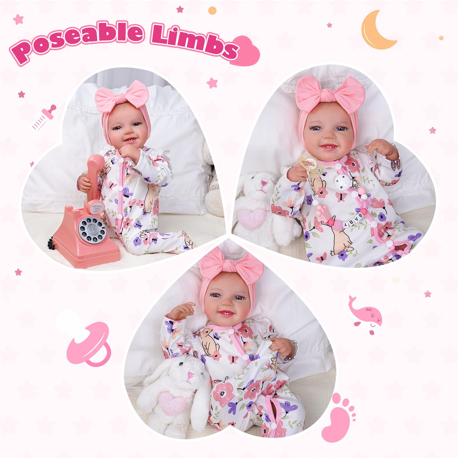 BABESIDE Dara wearing a pink princess dress for magical pretend play
