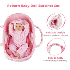 BABESIDE doll bassinet with handle offers easy transport
