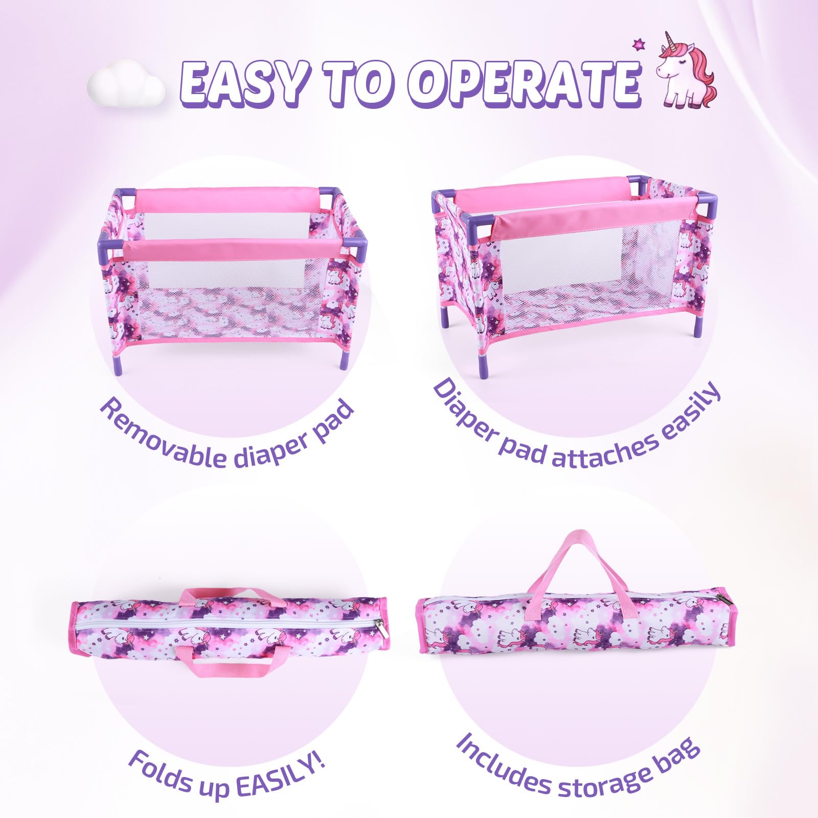 BABESIDE easy assembly without tools for quick nap time setup.